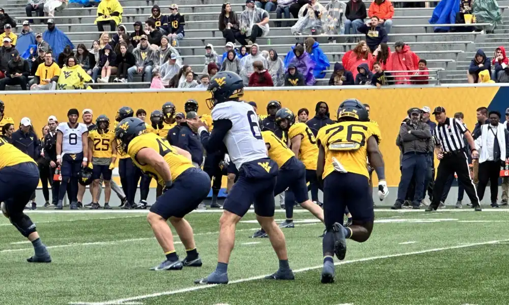 Featured image for "Greene Shines in WVU Spring Game Victory"