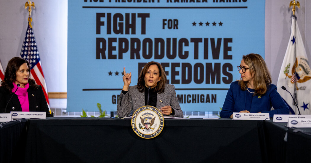 "VP Harris Advocates for Abortion Rights in Michigan Amid Gaza Tensions"