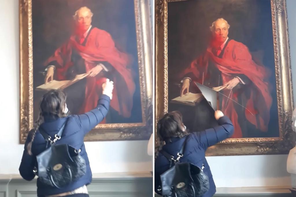 Featured image for Pro-Palestinian Activist Vandalizes Historic Balfour Portrait