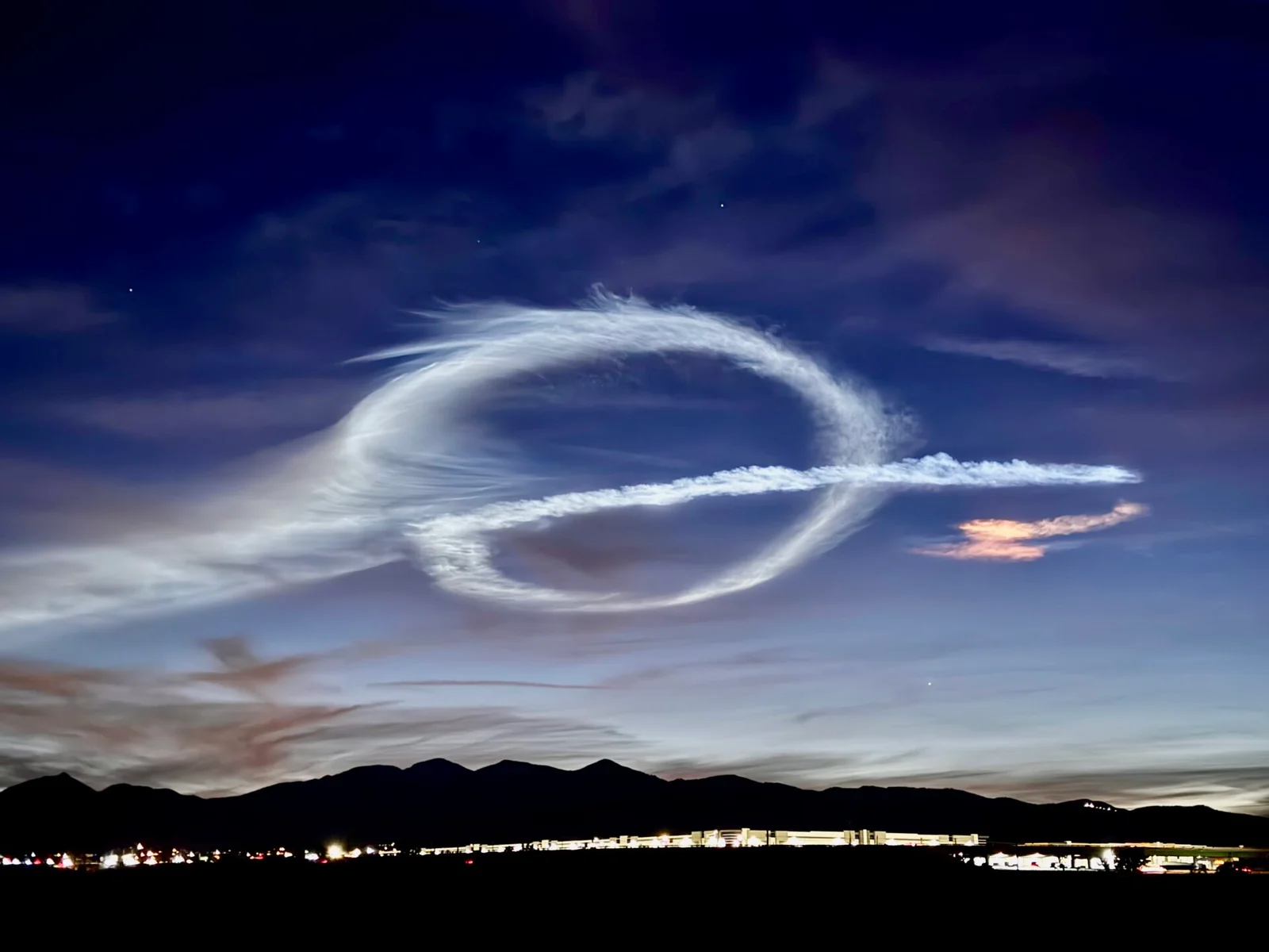 Twilight Spiral Lights Up the High Desert as SpaceX Launches Falcon 9