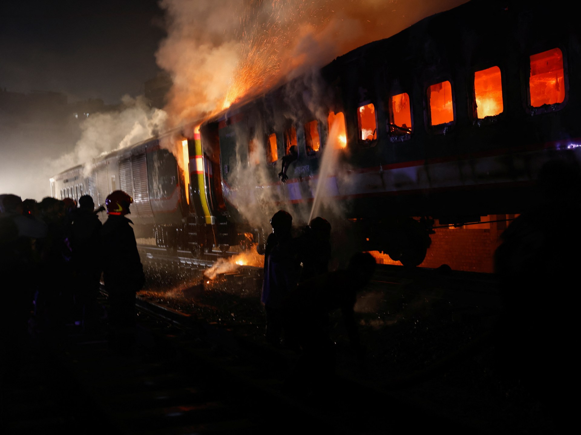 "Deadly Train Blaze in Bangladesh Claims Lives Amid Pre-Election Tensions"