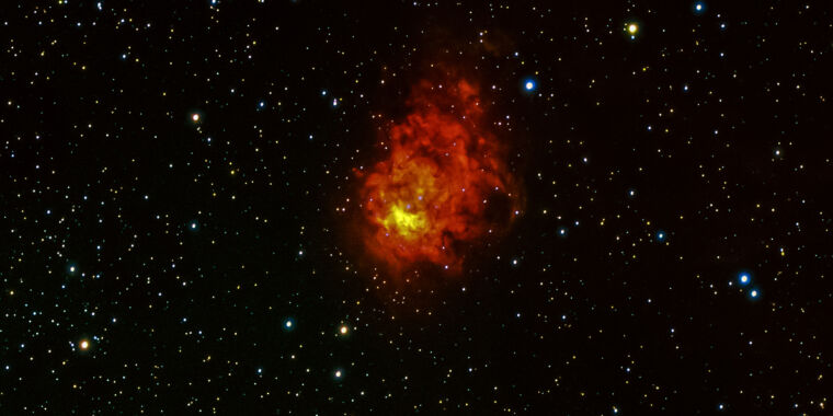 Featured image for "Discovery of a Monstrous Protostar in a Distant Nebula"
