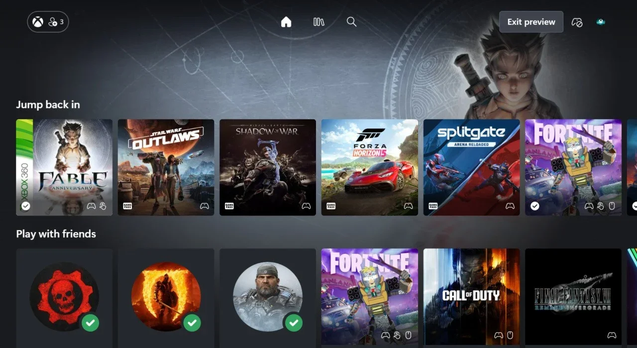 Fans Want Xbox Cloud Gaming's Web Dashboard on Console and PC