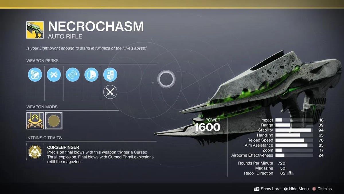 "Necrochasm Returns: Destiny 2 Revives Its Nerfed Version"