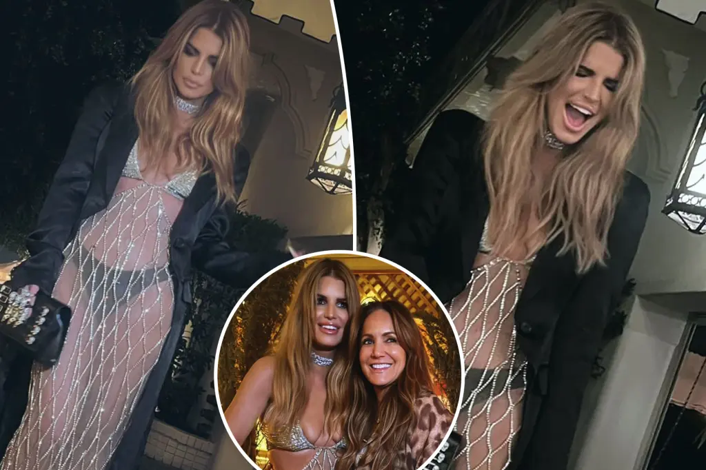Featured image for Jessica Simpson dazzles in see-through gown at Chateau Marmont birthday party