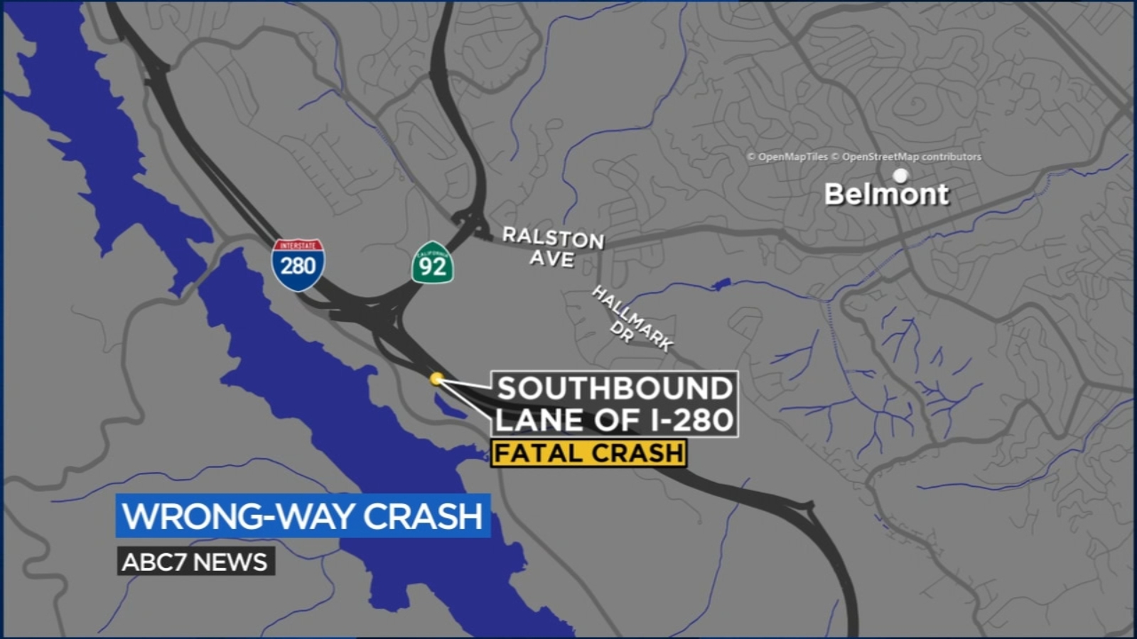 Fatal Wrong-Way Crash on I-280 in Woodside Leaves One Dead and Two Injured