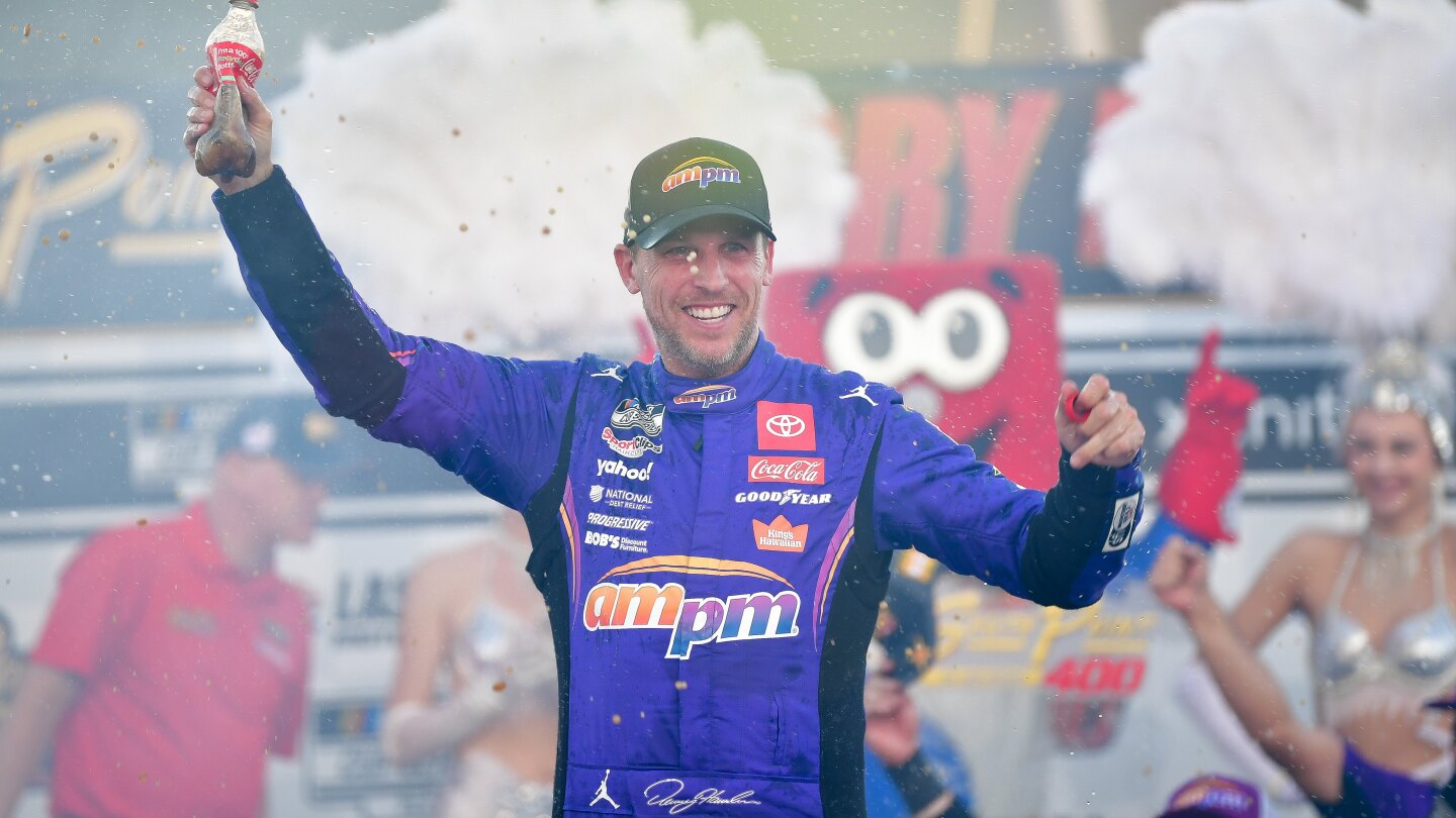 Featured image for Denny Hamlin Wins at Las Vegas, Secures Championship 4 Spot