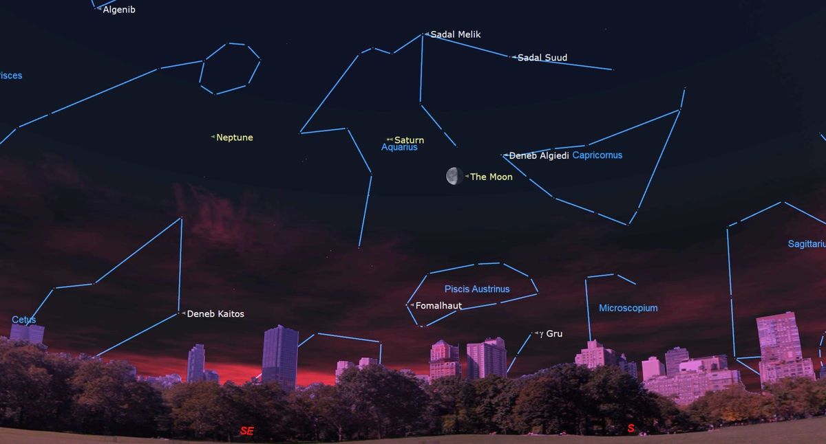 Moon and Saturn's Night Sky Encounter Tonight.