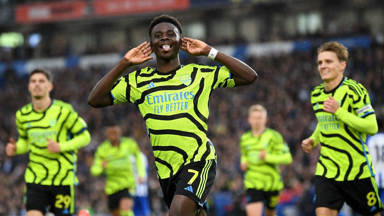 Featured image for "Arsenal's Dominant Win Over Brighton Propels Title Push"