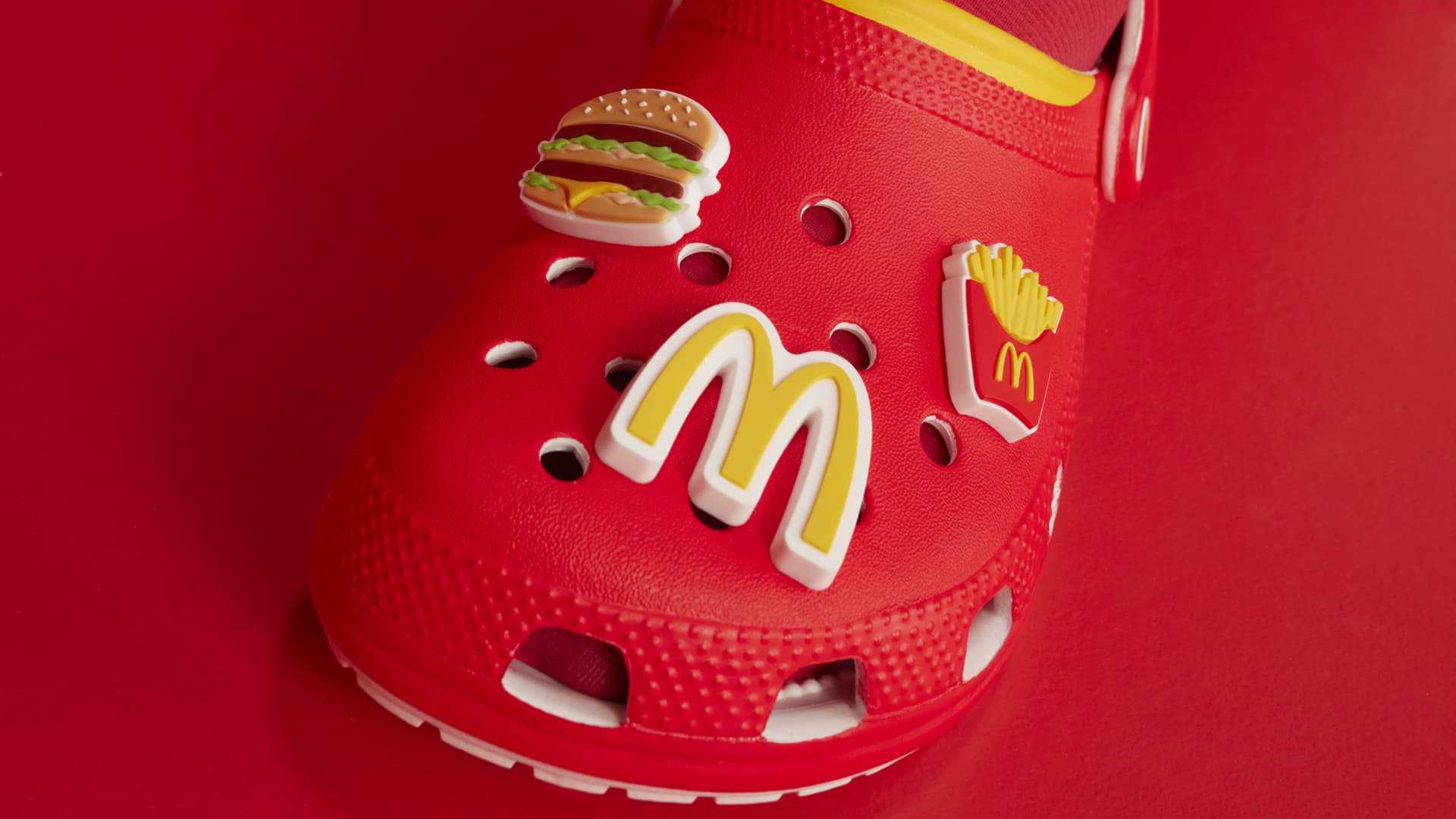 Featured image for "McDonald's and Crocs Collaborate for $75 Grimace and Hamburglar Inspired Shoes"