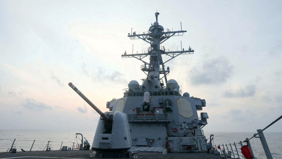 US warship asserts presence in Taiwan Strait after China's military exercises.