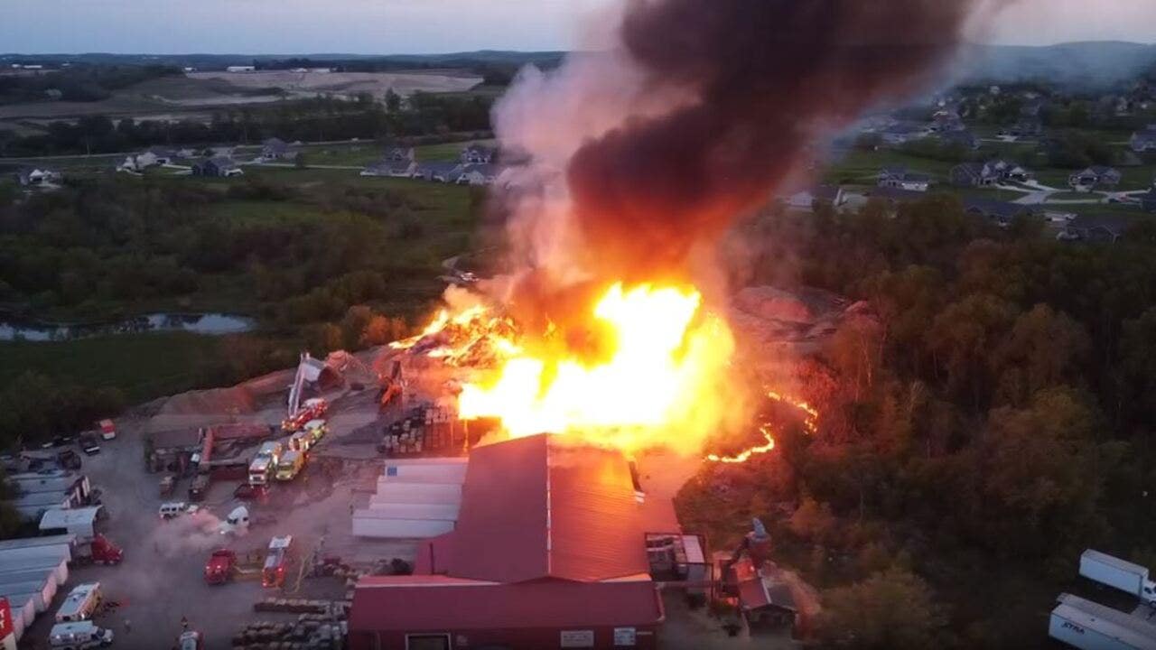 Massive Slinger Fire Closes I-41 and Draws Multiple Agencies.