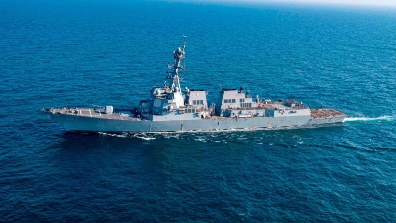 "Escalating Tensions: US Warship Narrowly Avoids Houthi Missile Strike in Red Sea"