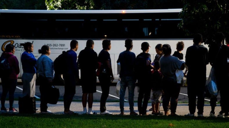 "Texas Challenges LA's Sanctuary Status with 12th Migrant Bus, Legal Action Looms"