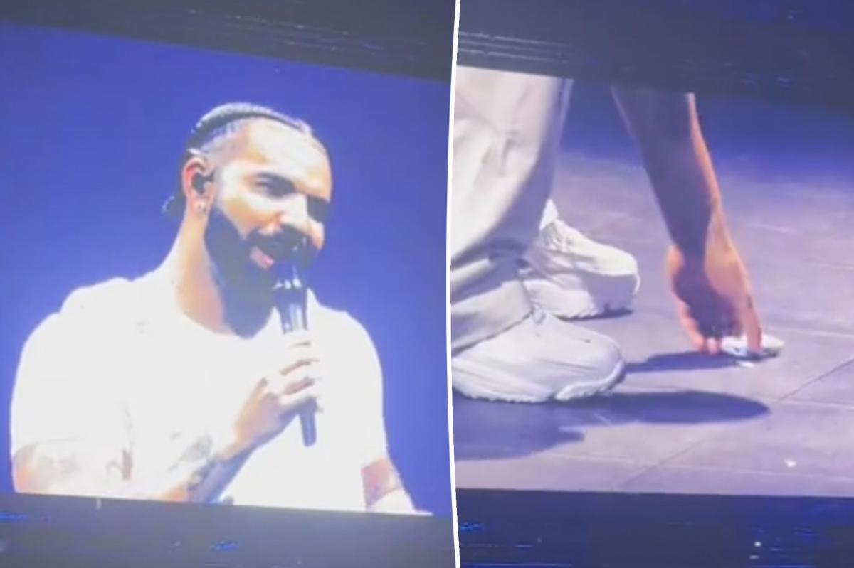 Featured image for Drake Confronts Fan's Vape-Throwing Antics Onstage
