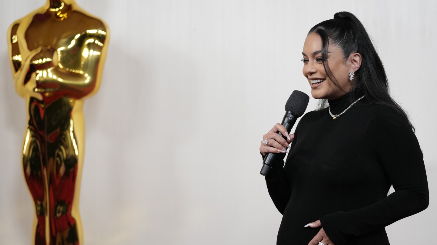 Featured image for "Vanessa Hudgens' Stunning Pregnancy Reveal at 2024 Oscars Events"