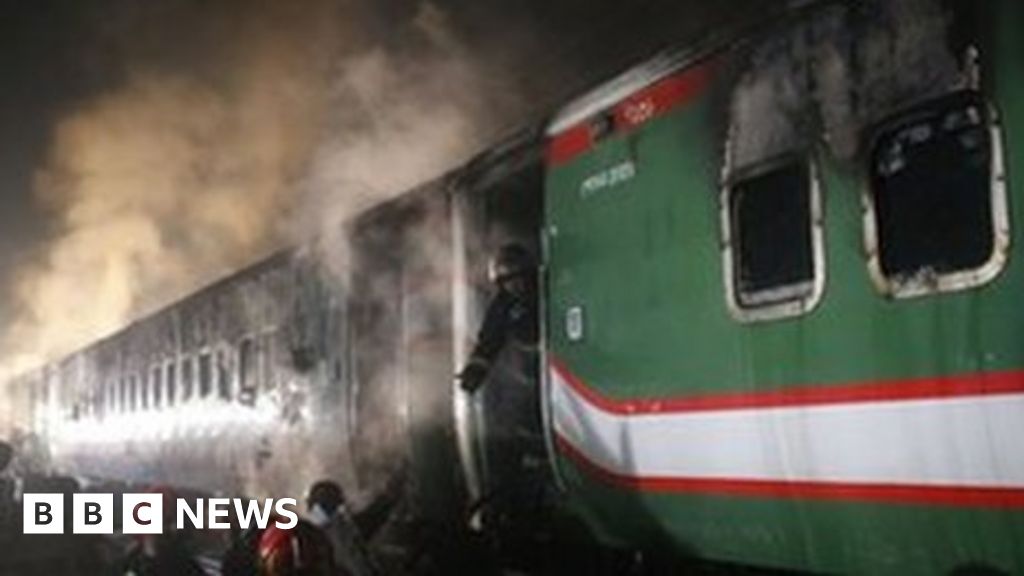 Featured image for "Violence Escalates in Bangladesh as Polling Stations and Train Burned on Election Eve"