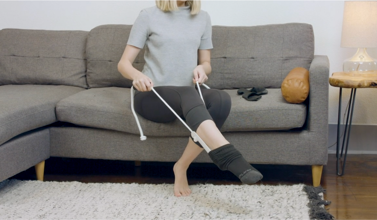 Featured image for "Affordable 'Sock Helper' Eases Back Pain for Users"