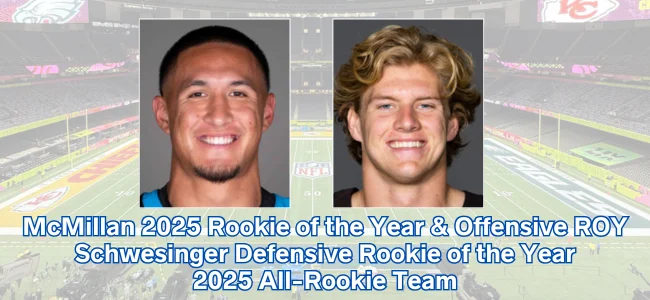 McMillan, Schwesinger Win PFWA 2025 Rookie Honors; All-Rookie Team Unveiled