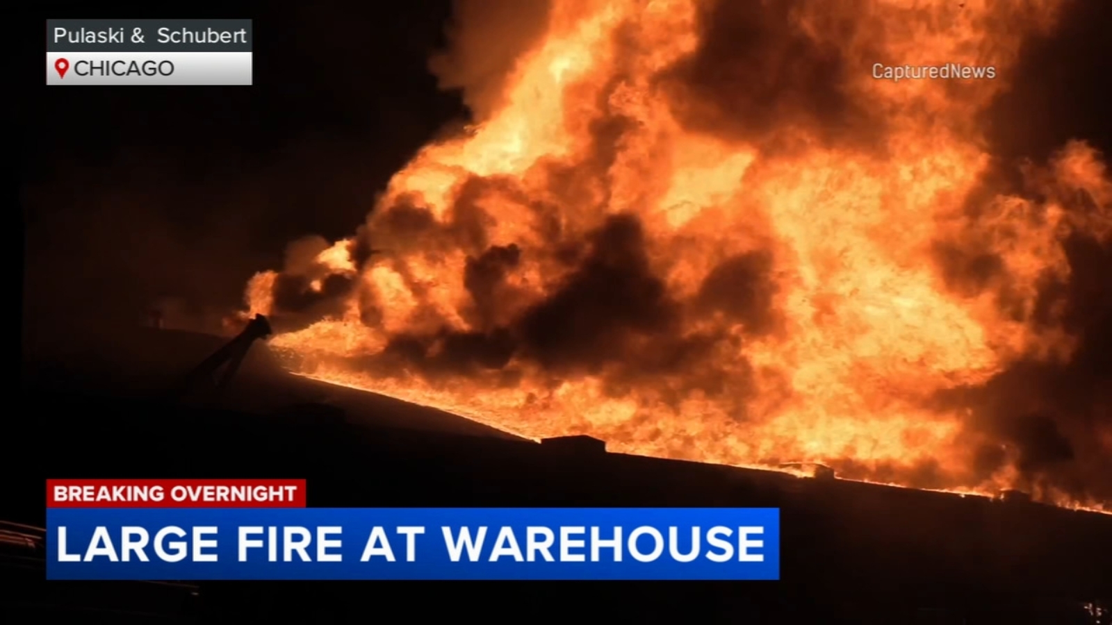 Featured image for Massive Fire Engulfs Logan Square Warehouse on Pulaski Road, Chicago Fire Department Responds