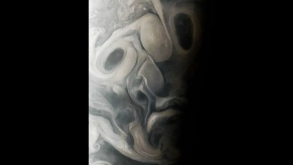Featured image for Juno Probe Captures Spooky Face on Jupiter