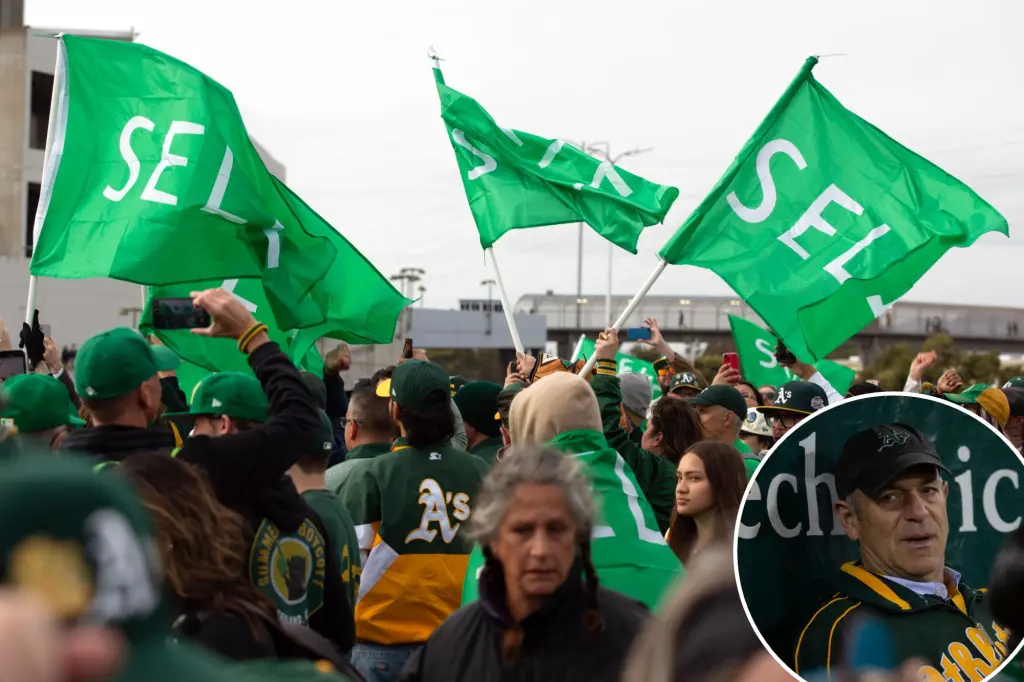 Featured image for "A's Fans Stage Parking Lot Protest on Opening Day Over Team's Move to Las Vegas"