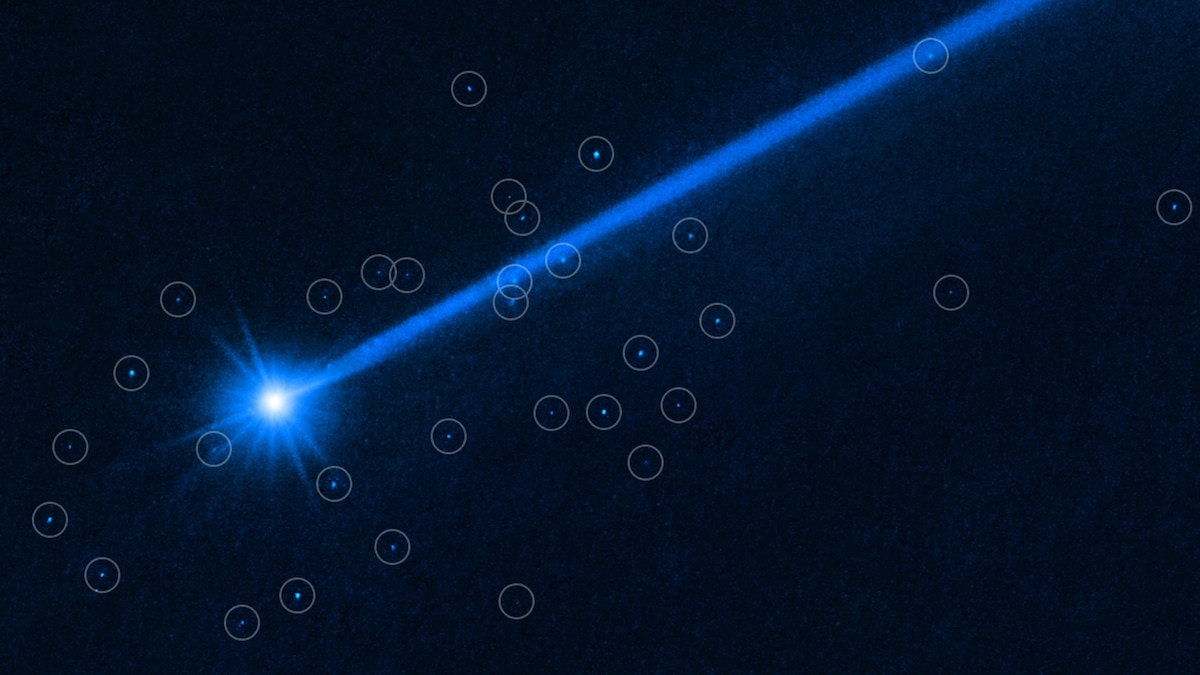 Asteroid collision spawns boulder swarm