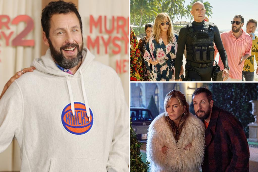 Featured image for Adam Sandler and Jennifer Aniston's Physical Challenges and Friendship on Set of 'Murder Mystery 2'