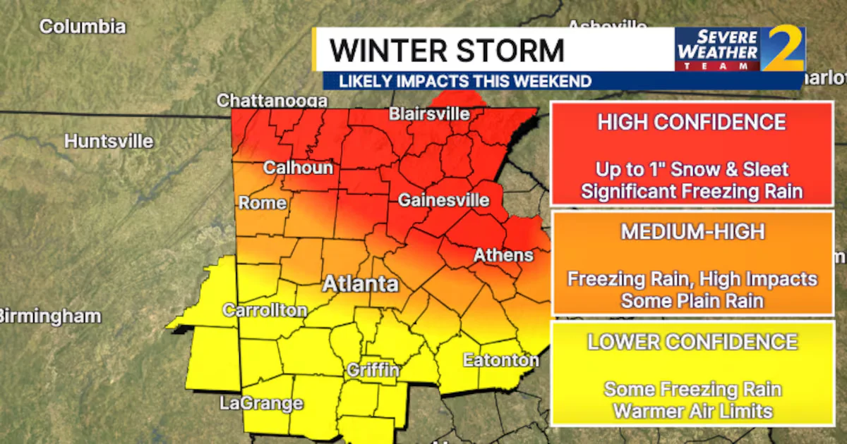 Georgia braces for significant icing as winter storm watch widens