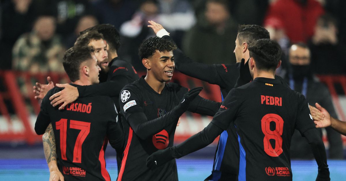 Featured image for Lewandowski Shines as Barcelona Triumphs Over Red Star in UCL