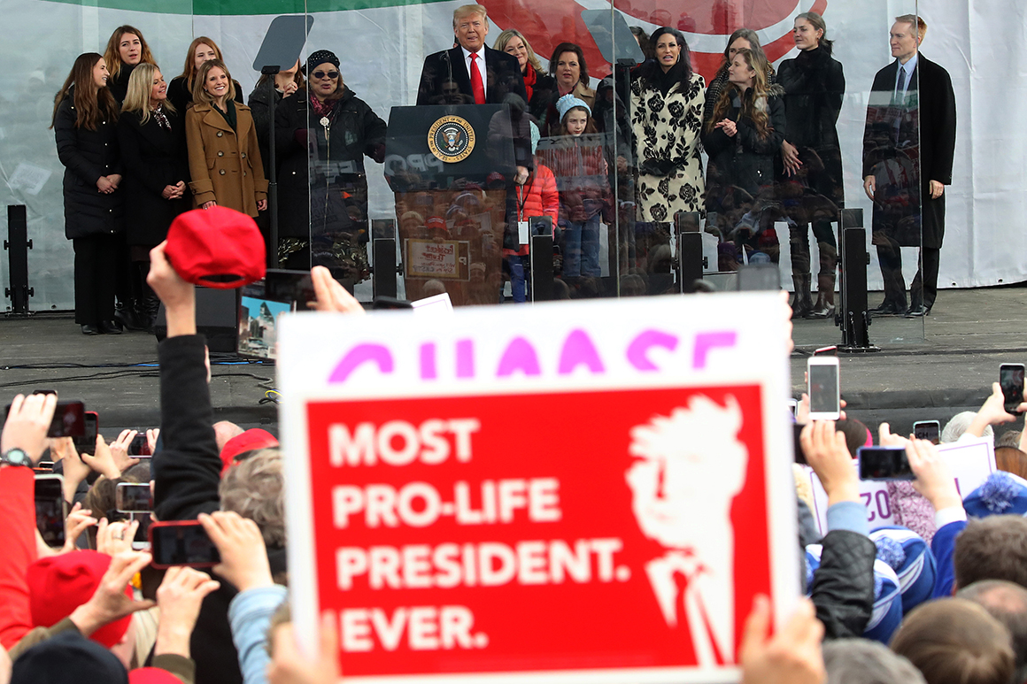 Featured image for Anti-abortion leaders face dilemma over Trump's stance on national ban and Roe v. Wade.