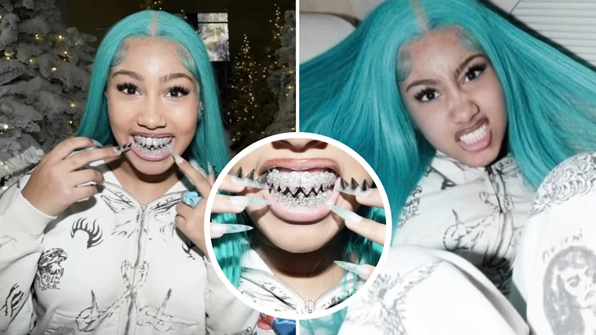 Featured image for North West Debuts Sparkly Grills and Bold Style on Instagram