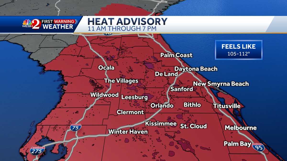"Scorching Heatwave Hits Central Florida, 'Feels Like' Temps Soar to 112 Degrees"