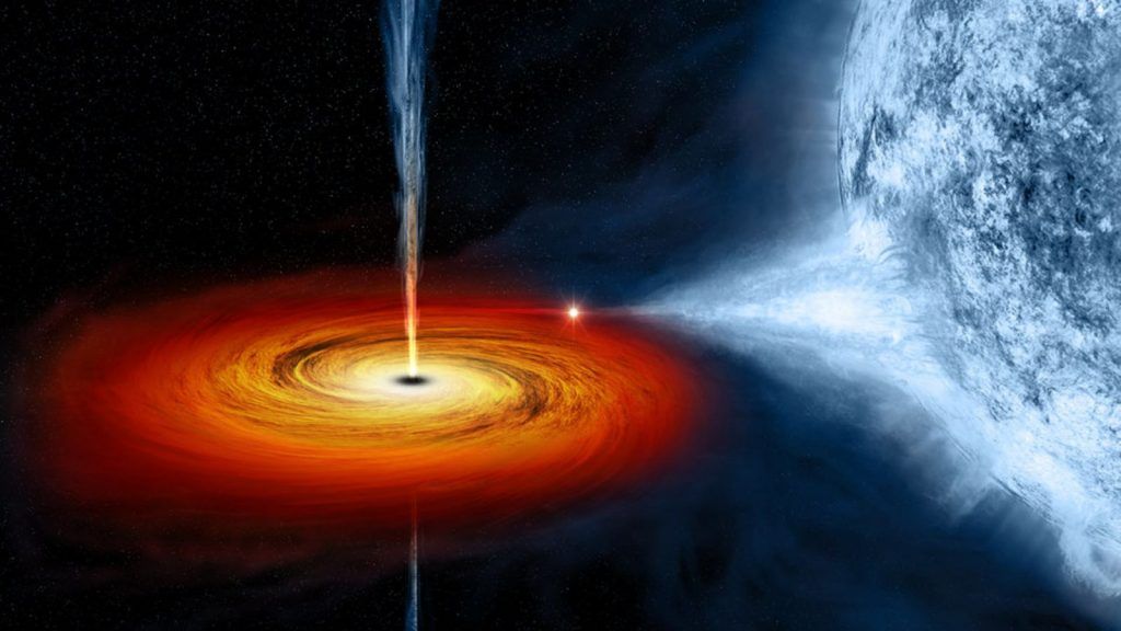 Featured image for "Unraveling Cosmic Mysteries: Black Hole Jets as Particle Accelerators"