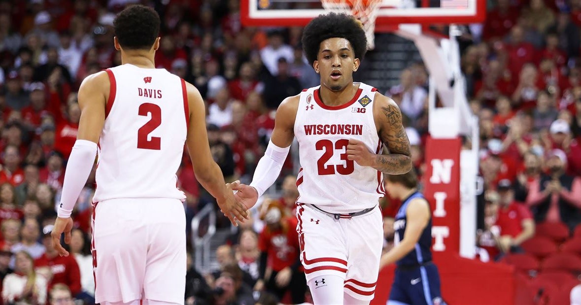 Wisconsin's Max Klesmit leads team to victory over Liberty in NIT game.