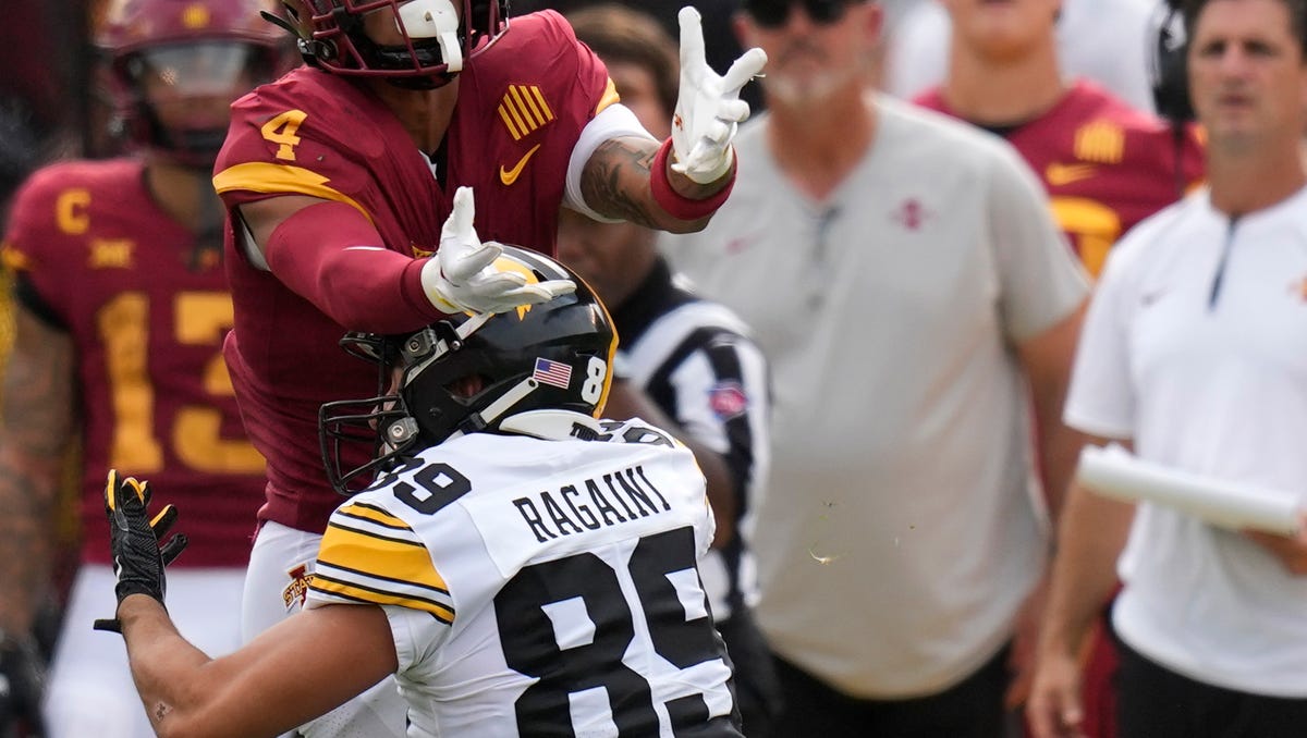 Big Ten reprimands Iowa receiver Nico Ragaini for officiating comments