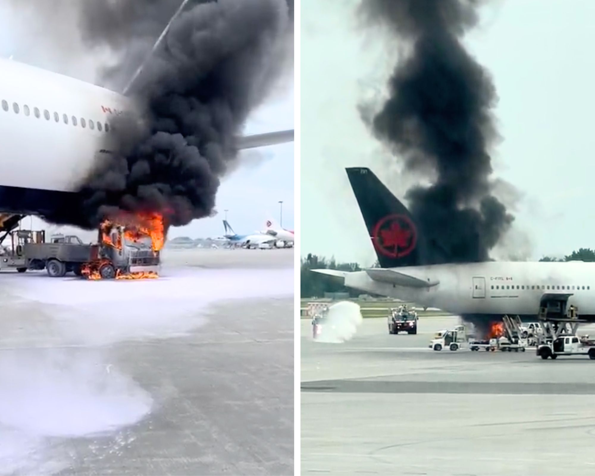 Featured image for Air Canada B777 Narrowly Escapes Disaster as Vehicle Fire Engulfs Montreal Airport Tarmac
