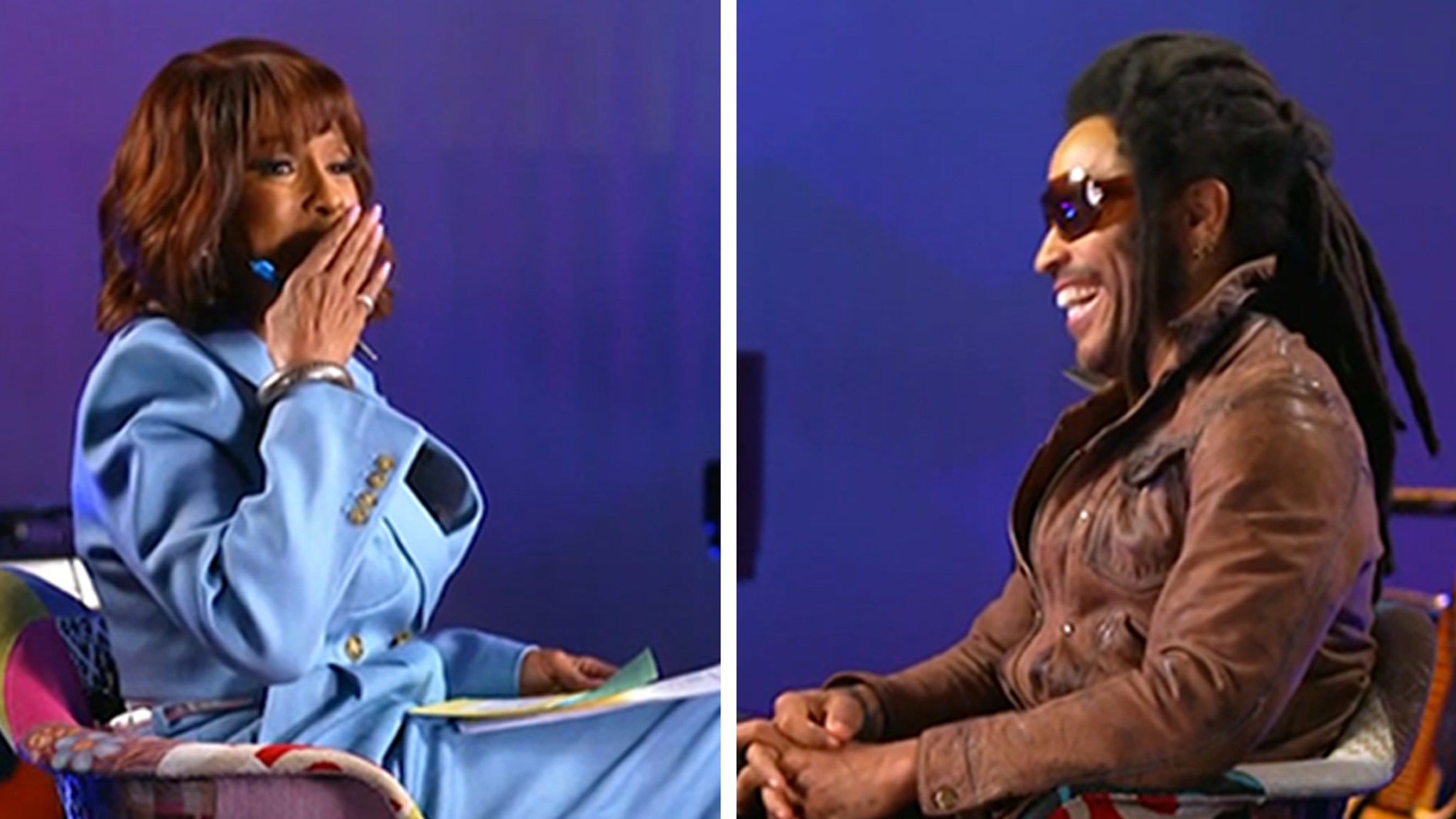 Gayle King Flirts with Lenny Kravitz During Interview