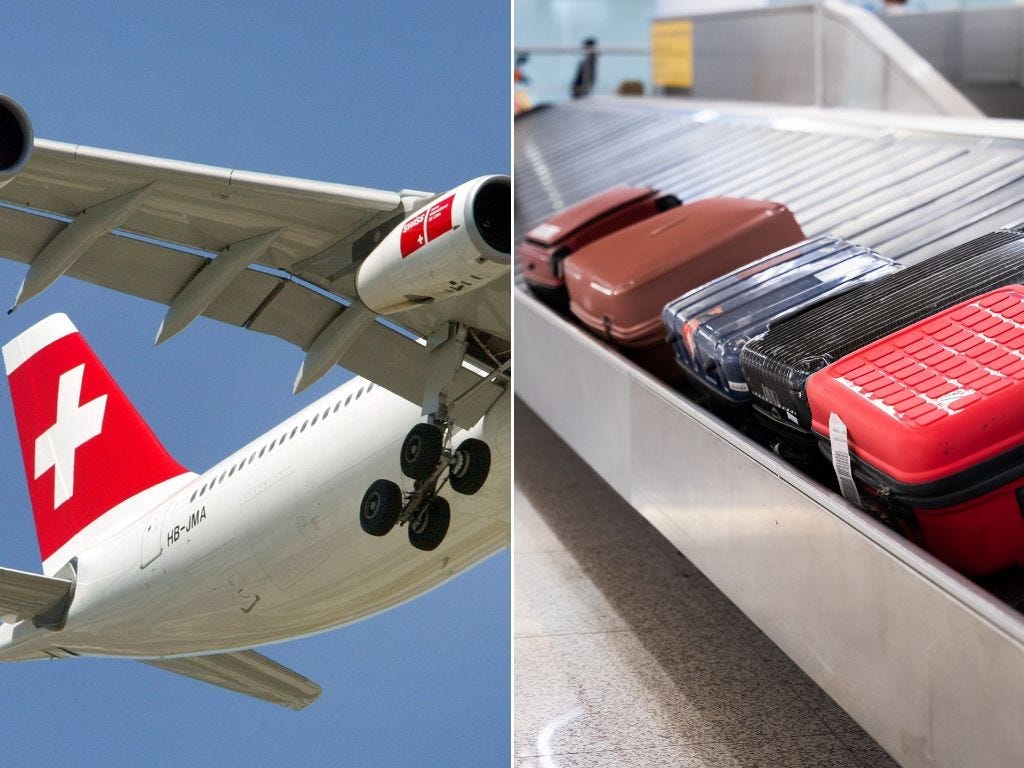 Featured image for "Swiss Plane Soars with 111 Passengers, Zero Suitcases"