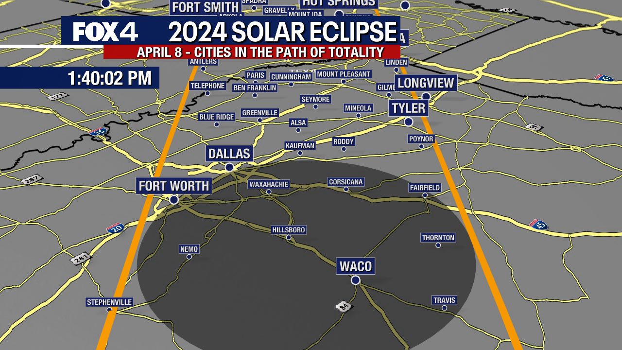 "2024 Solar Eclipse: Path, Peak Times in Texas"