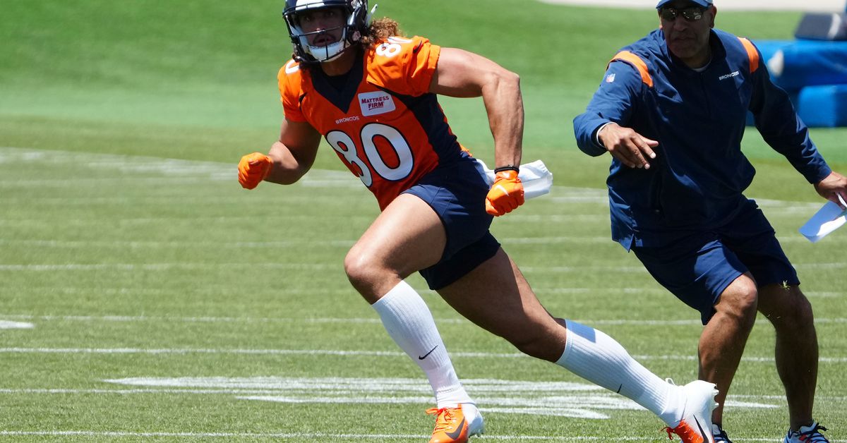 Featured image for Greg Dulcich catches Sean Payton's eye as potential Broncos' secret weapon.