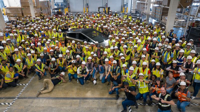 Tesla's First Cybertruck Rolls Off the Production Line at Gigafactory Texas