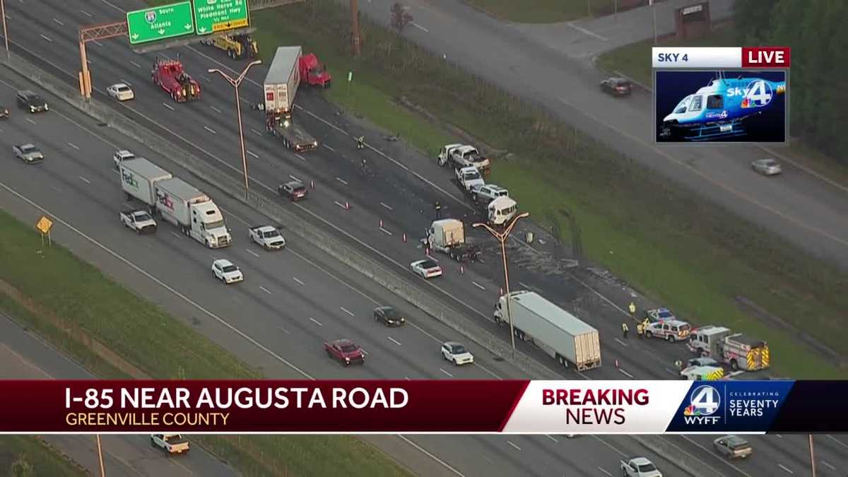 Multiple Crashes and Fuel Spills Cause Delays on I-85 in Greenville County.