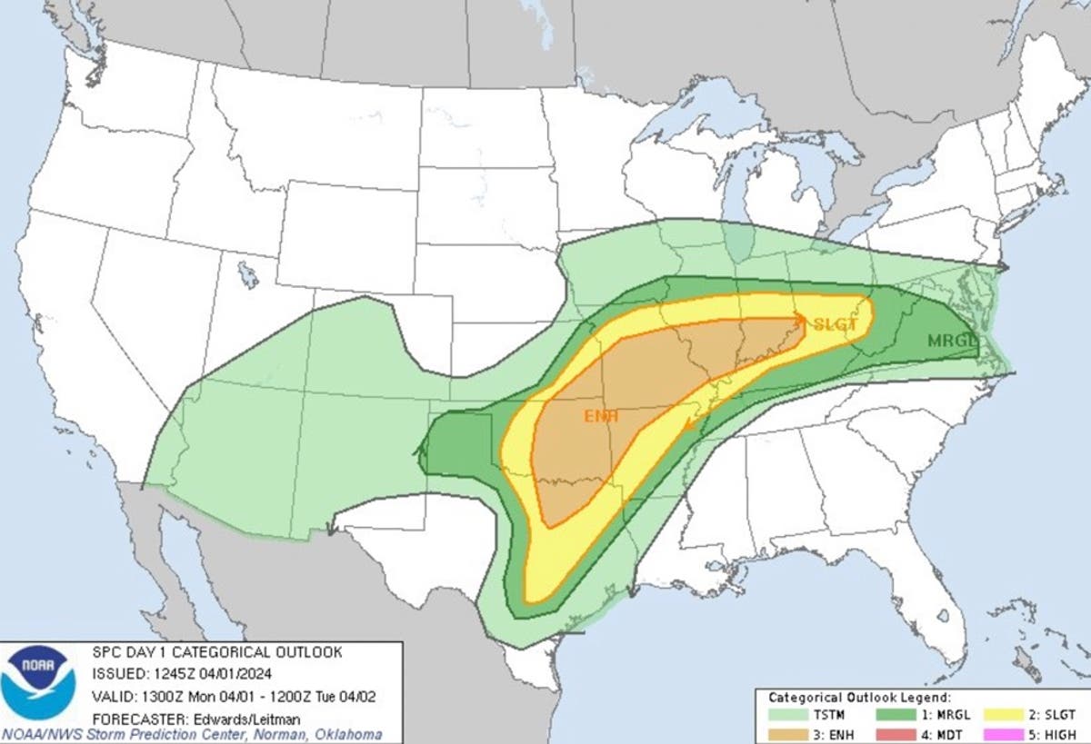 Featured image for "US Braces for Severe Spring Storm Threatening Tornadoes and Thunderstorms"