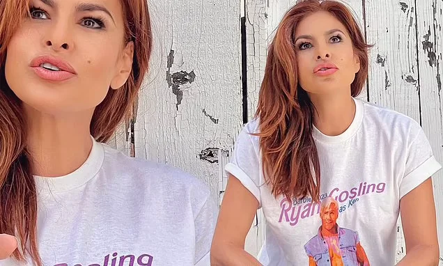 Eva Mendes Shows Love for Ryan Gosling with Ken T-Shirt