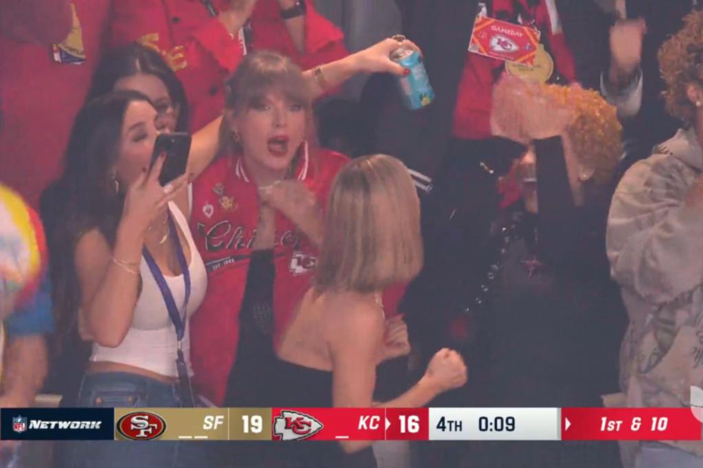 "Taylor Swift's Brief Super Bowl 2024 Appearance Sparks Memes and Late-Night Chicken Finger Encounter with Travis Kelce"