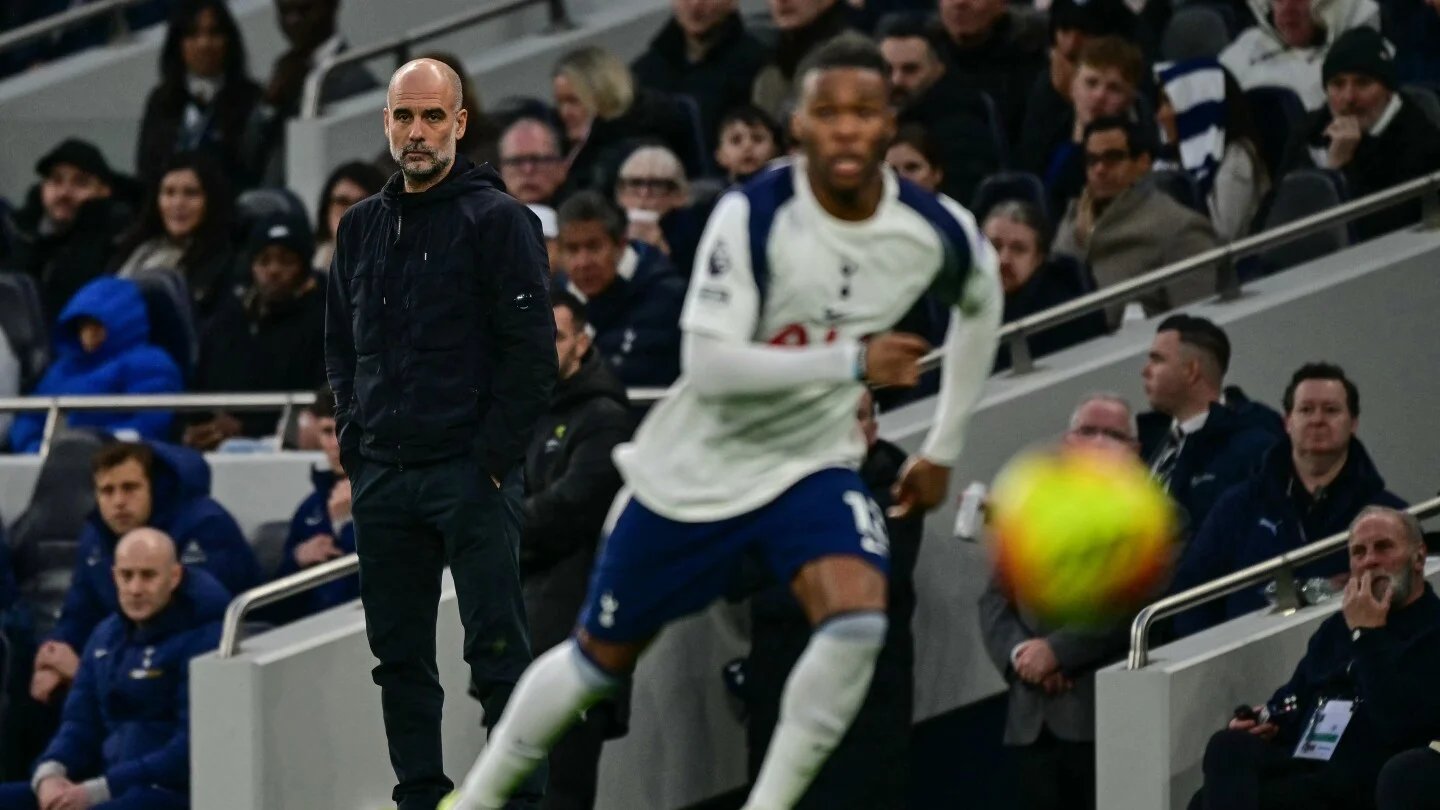 Guardiola defiant as City throw away 2-0 lead in Spurs draw sparked by Solanke double