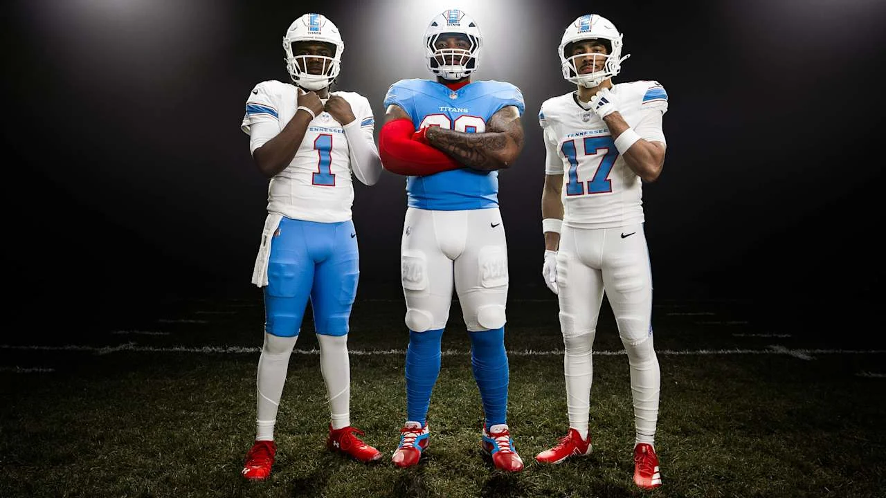 Titans roll out modern logo and uniforms with Oilers-era homage
