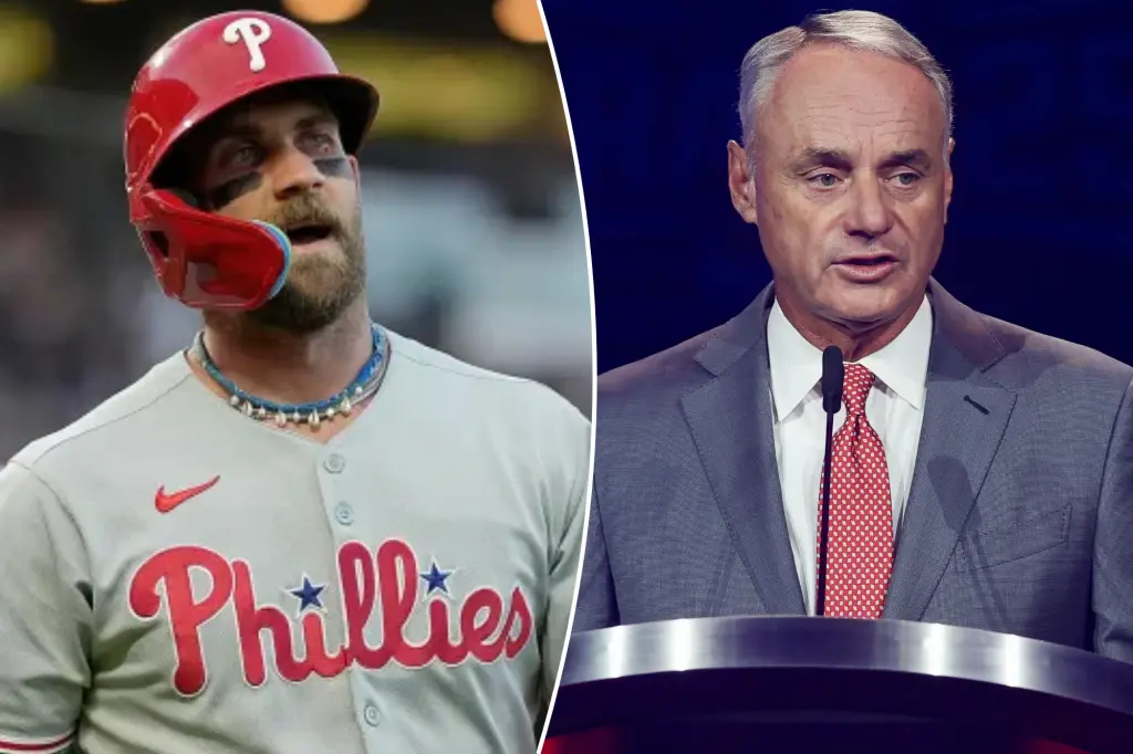 Featured image for Bryce Harper and Rob Manfred Engage in Heated Phillies Meeting
