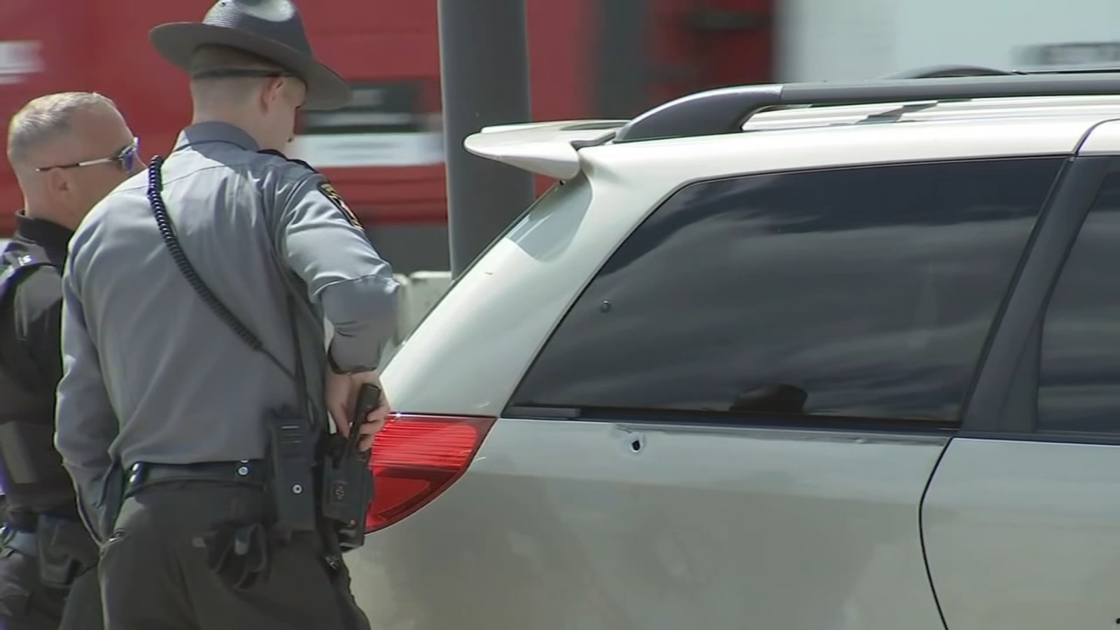 Police search for suspect after I-95 shooting in Philadelphia.